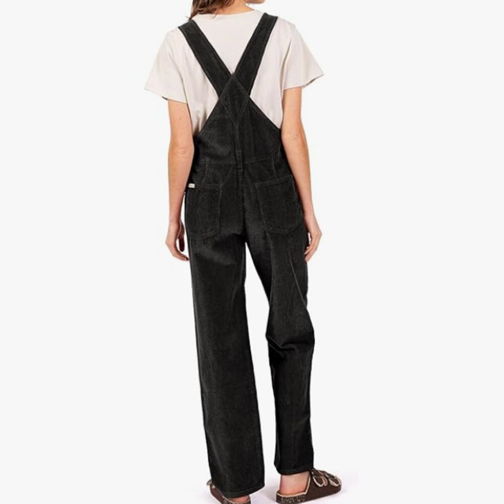 Lana Roux Relaxed Fit Corduroy Oversize Boyfriend Overalls - Picture 3 of 5